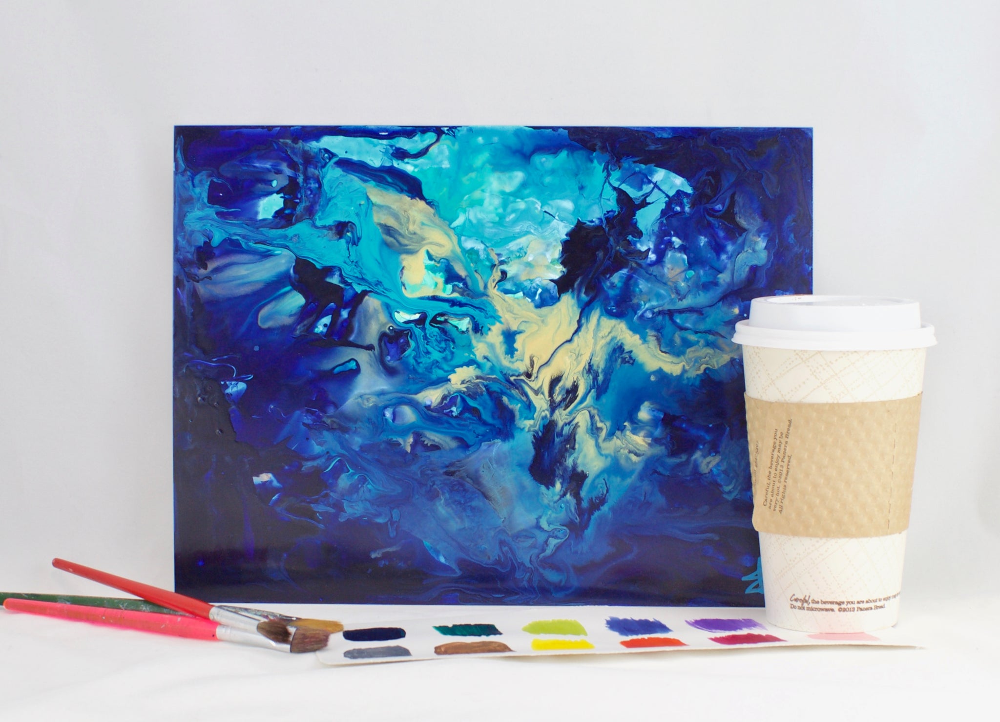 Color Study 01 - Blue & Gold 9 x 12 on YUPO Paper – Jenny Bagwill Art