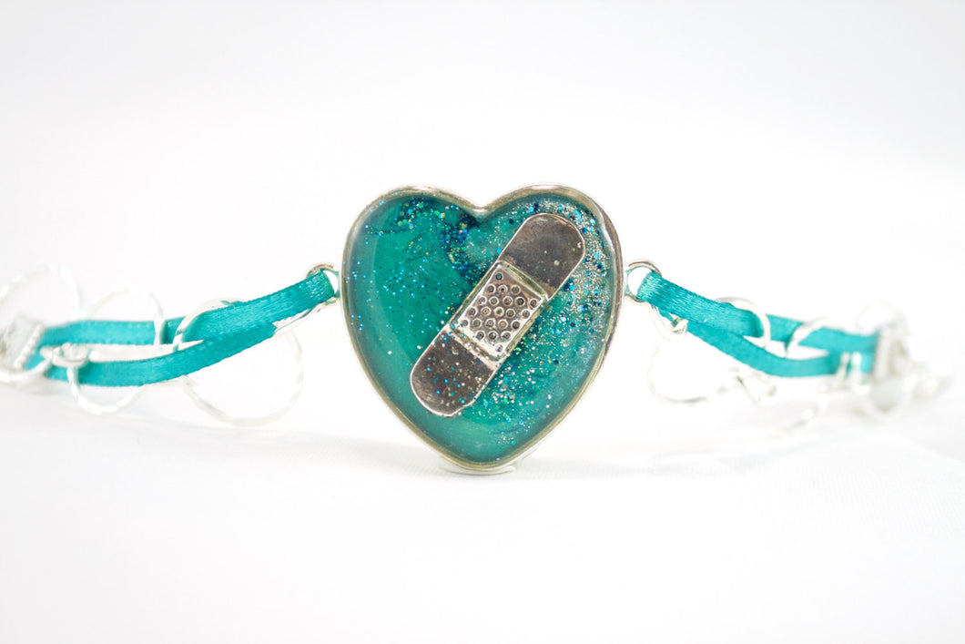 Aqua Bandaid Bracelet - Jenny Bagwill Art