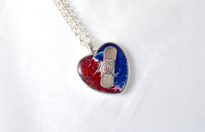 Red, White, & Blue Bandaid Necklace - Jenny Bagwill Art