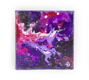 Raspberry & Purple Small Abstract Painting - Jenny Bagwill Art