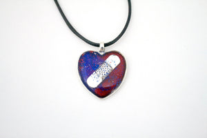 Red & Blue CHD Awareness Necklace - Jenny Bagwill Art
