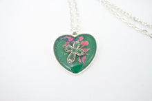 Green Heart with Cross Necklace - Jenny Bagwill Art