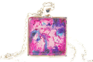 Pink Abstract Art Necklace - Jenny Bagwill Art